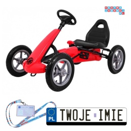[1904] Gokart Star na pedały dla dzieci z regulacją siedzenia pompowane koła - czerwony