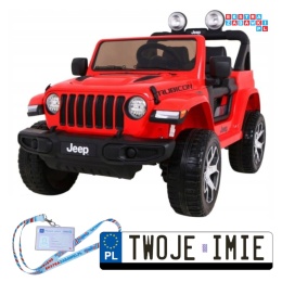[outlet] [JWR555] Jeep Wrangler Rubicon 4x45W 12V/14Ah EVA, pokrowiec, pilot, LED, MP3, BT - czerwony