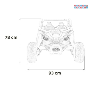 SR Super 66 buggy na akumulator dwuosobowy - pomarańczowy, 4x75W, ekoskóra, EVA, LED, radio FM [KKL-808]