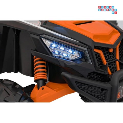 [KKL-808] Buggy SR Super 66 na akumulator 4x75W 24V/7Ah ekoskóra EVA LED radio FM - pomarańczowy