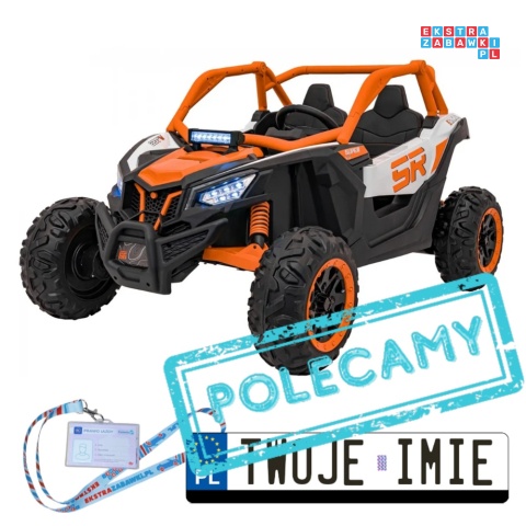 [KKL-808] Buggy SR Super 66 na akumulator 4x75W 24V/7Ah ekoskóra EVA LED radio FM - pomarańczowy