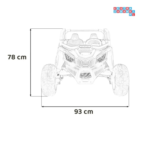 [KKL-808] Buggy SR Super 66 na akumulator 4x75W 24V/7Ah ekoskóra EVA LED radio FM - żółty