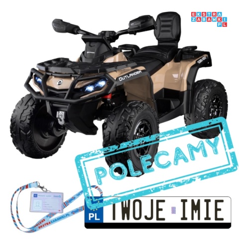 [PA0326] Quad CAN-AM OUTLANDER dwuosobowy na akumulator 4x200W 24V/7Ah Panel multimedialny - beżowy