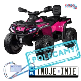 [PA0326] Quad CAN-AM OUTLANDER dwuosobowy na akumulator 4x200W 24V/7Ah Panel multimedialny - różowy
