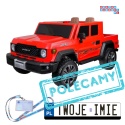 [PA0329] Duże auto Pickup dwuosobowe na akumulator 4x100W 24V/8Ah z paką - czerwony