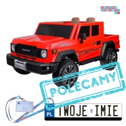 [PA0329] Duże auto Pickup dwuosobowe na akumulator 4x100W 24V/8Ah z paką - czerwony