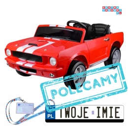 [PA0336] Mustang SHELBY GT 350 na akumulator 2x200W 24V/7Ah klasyk dwuosobowe EVA Bluetooth pilot - czerwony