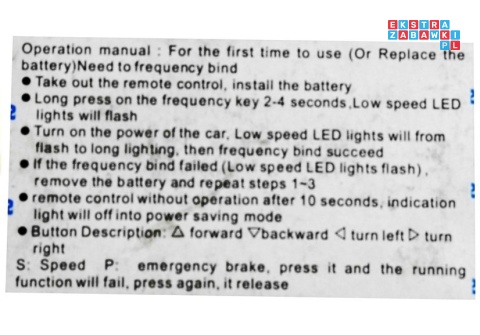 [3285] Pilot do pojazdu na akumulator 2.4GHz - model TX1