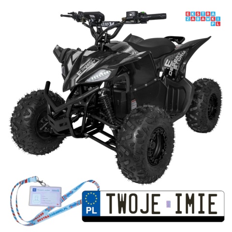 [ATV002E.NEW] Quad DESERT STORM LIFT na akumulator 1x800W 48V/20Ah kluczyk hydrauliczne hamulce tarczowe automat - czarny