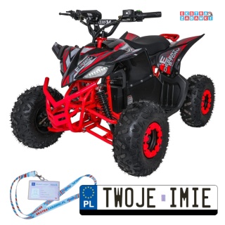 Czerwony Quad DESERT STORM LIFT na akumulator - 1x800W, 48V/20Ah, kluczyk, hydrauliczne hamulce tarczowe, automat [ATV002E.NEW]