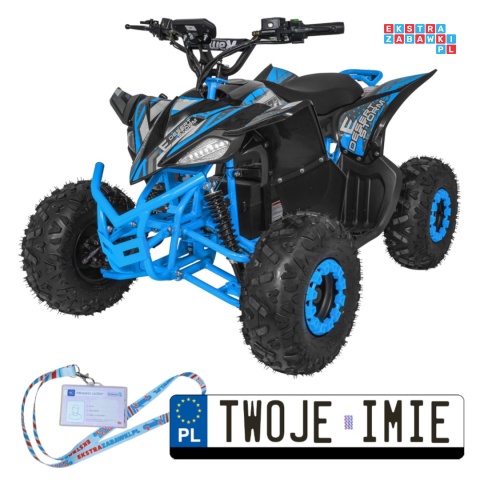 [ATV002E.NEW] Quad DESERT STORM LIFT na akumulator 1x800W 48V/20Ah kluczyk hydrauliczne hamulce tarczowe automat - niebieski