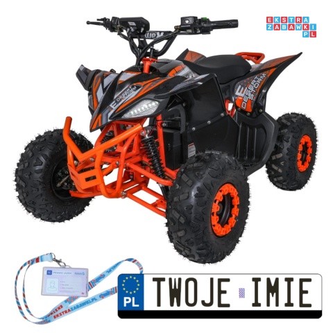 [ATV002E.NEW] Quad DESERT STORM LIFT na akumulator 1x800W 48V/20Ah kluczyk hydrauliczne hamulce tarczowe automat - pomarańczowy