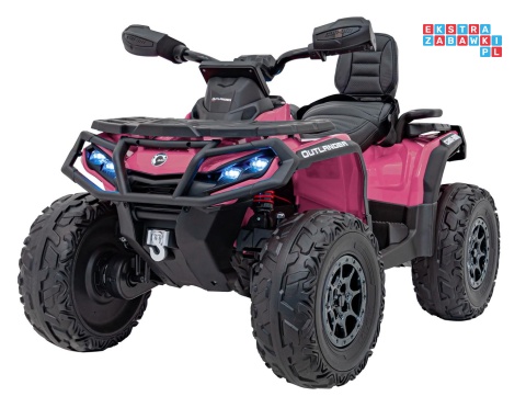 [CA005] Quad CAN-AM Outlander ATV na akumulator 4x200W 24V/7Ah EVA LED ekoskóra - różowy