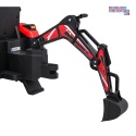 [SX2068] Wielki traktor 720-T z przyczepką i łyżką na akumulator 2x200W 24V/10Ah ekoskóra pilot pokrowiec MP3 - czerwony [S]