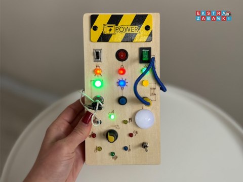 [ZA5944] Drewniana tablica manipulacyjna Montessori elektryczne diody LED