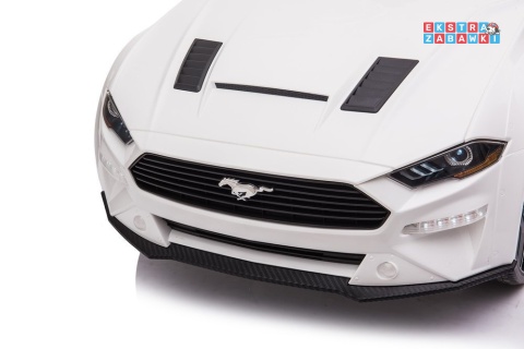 Biały Ford Mustang GT Drift SX2038 na akumulator - 2x200W, 24V/7Ah, EVA, LED, ekoskóra, panel audio, pilot - [8287]