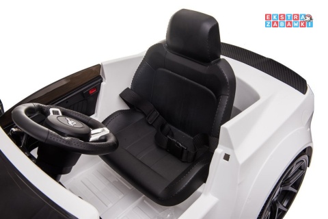 Biały Ford Mustang GT Drift SX2038 na akumulator - 2x200W, 24V/7Ah, EVA, LED, ekoskóra, panel audio, pilot - [8287]