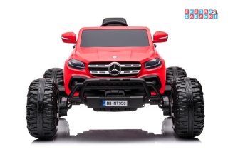 Czerwony Mercedes DK-MT950 na akumulator - 4x45W, 24V/7Ah, LCD, MP4, EVA, Bluetooth, ekoskóra - [9773]