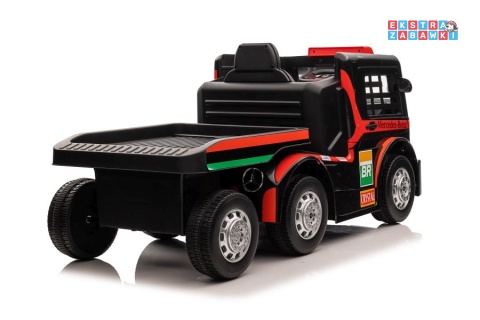 [4243] Mercedes XMX622B z naczepą na akumulator 2x45W 24V/7Ah ekoskóra LED mp3 pilot - czerwony