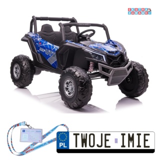 UTV-MX Spider buggy na akumulator dwuosobowy - niebieski, 4x60W, 24V/7Ah, LCD, MP4, Bluetooth, ekoskóra, pilot [7777]