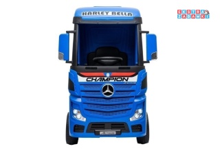 [5239] Mercedes Actros lakierowany na akumulator 4x45W 24V/7Ah ekoskóra EVA MP4 pilot - niebieski