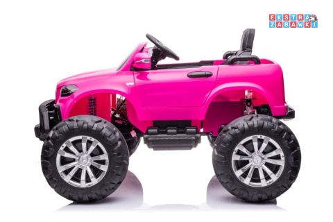 Różowy Mercedes DK-MT950 na akumulator - 4x45W, 24V/7Ah, LCD, MP4, Bluetooth, ekoskóra, LED, pilot - [9827]