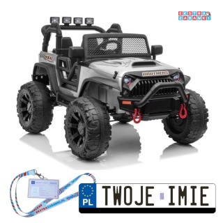 Czarny Terenowy JC666 na akumulator - 2x200W, 24V/7Ah, EVA, ekoskóra, led, bluetooth, pilot, pasy - [6518]