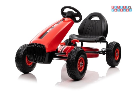 [11908] Gokart na pedały G208 pompowane koła regulowany fotel hamulec ręczny - czerwony