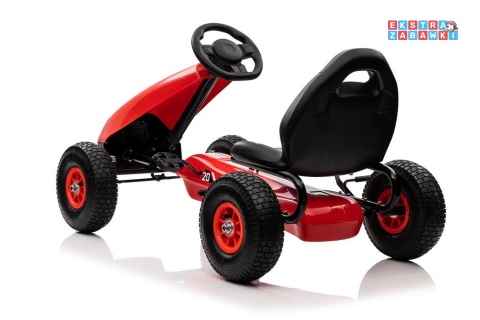 [11908] Gokart na pedały G208 pompowane koła regulowany fotel hamulec ręczny - czerwony