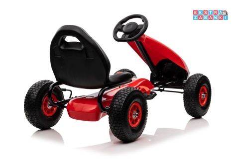 [11908] Gokart na pedały G208 pompowane koła regulowany fotel hamulec ręczny - czerwony