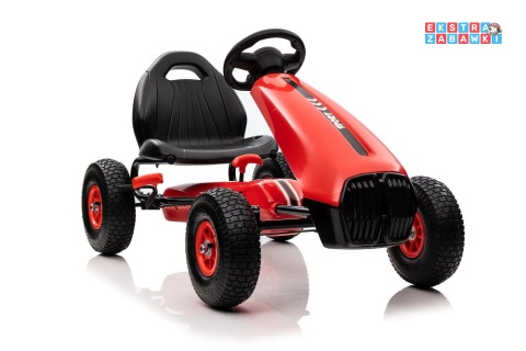 [11908] Gokart na pedały G208 pompowane koła regulowany fotel hamulec ręczny - czerwony