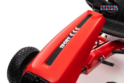 [11908] Gokart na pedały G208 pompowane koła regulowany fotel hamulec ręczny - czerwony