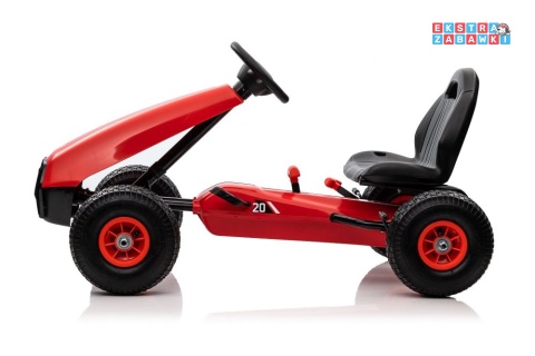 [11908] Gokart na pedały G208 pompowane koła regulowany fotel hamulec ręczny - czerwony