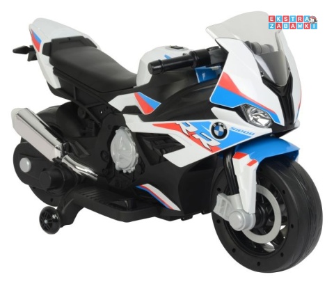 Biały Motor BMW S1000RR na akumulator - 1x45W, 12V/3.5Ah, kluczyk, światła LED, panel dźwiękowy - [9312]