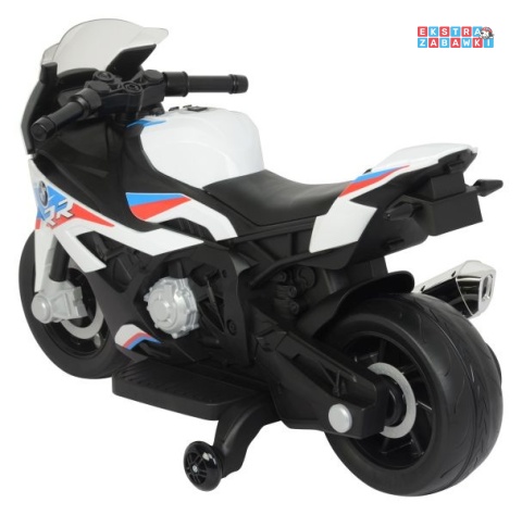 Biały Motor BMW S1000RR na akumulator - 1x45W, 12V/3.5Ah, kluczyk, światła LED, panel dźwiękowy - [9312]