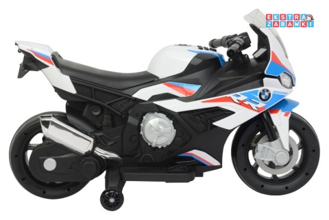 Biały Motor BMW S1000RR na akumulator - 1x45W, 12V/3.5Ah, kluczyk, światła LED, panel dźwiękowy - [9312]