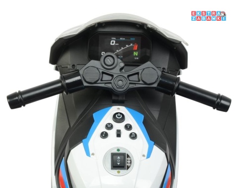 Biały Motor BMW S1000RR na akumulator - 1x45W, 12V/3.5Ah, kluczyk, światła LED, panel dźwiękowy - [9312]