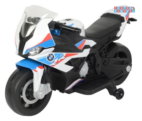 Biały Motor BMW S1000RR na akumulator - 1x45W, 12V/3.5Ah, kluczyk, światła LED, panel dźwiękowy - [9312]