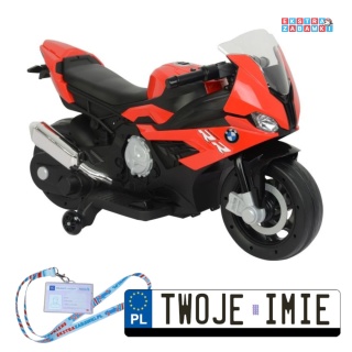 Czerwony Motor BMW S1000RR na akumulator - 1x45W, 12V/3.5Ah, kluczyk, światła LED, panel dźwiękowy - [9313]