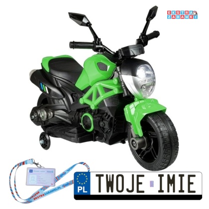 Zielony Motor GTM1188 na akumulator - 1x35W, 6V/4.5Ah, LED, bieg wsteczny, automatyczny hamulec - [4787]