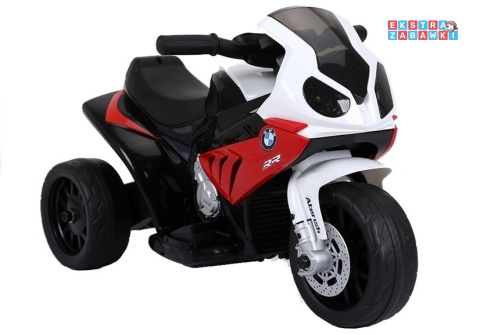 Czerwony Motor trójkołowy BMW S1000RR na akumulator - 1x35W, 6V/4.5Ah, ekoskóra, LED - [2538]