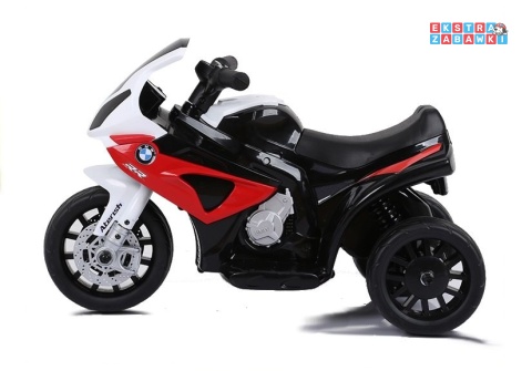 Czerwony Motor trójkołowy BMW S1000RR na akumulator - 1x35W, 6V/4.5Ah, ekoskóra, LED - [2538]