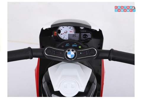 Czerwony Motor trójkołowy BMW S1000RR na akumulator - 1x35W, 6V/4.5Ah, ekoskóra, LED - [2538]