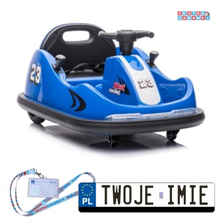 Niebieski Pojazd GTS1166 na akumulator - 2x45W, 12V/4.5Ah, pilot, LED, pasy bezpieczeństwa - [9567]