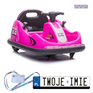 Różowy Pojazd GTS1166 na akumulator - 2x45W, 12V/4.5Ah, pilot, LED, pasy bezpieczeństwa - [9566]