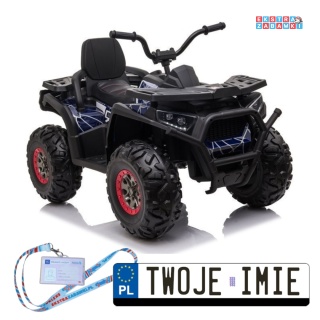 Czarny Quad Spider XMX607 na akumulator - 4x45W, 12V/10Ah, EVA, Bluetooth, ekoskóra [7492]