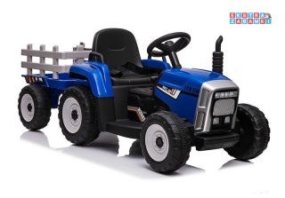 Traktor XMX611 z przyczepką na akumulator - niebieski, 2x45W, pilot, panel audio [5335]