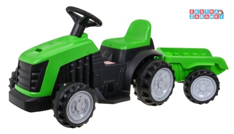 Traktor z przyczepą dla najmłodszych na akumulator - zielony, 1x25W [TR1908T]