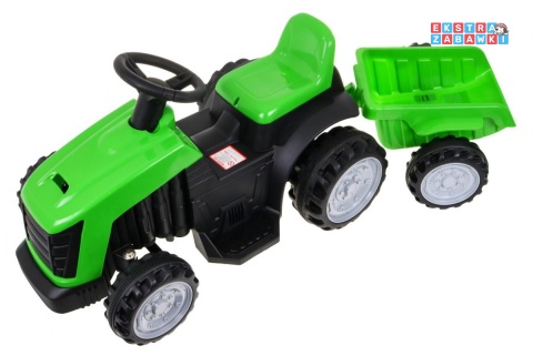Traktor z przyczepą dla najmłodszych na akumulator - zielony, 1x25W [TR1908T]