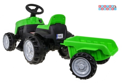 Traktor z przyczepą dla najmłodszych na akumulator - zielony, 1x25W [TR1908T]